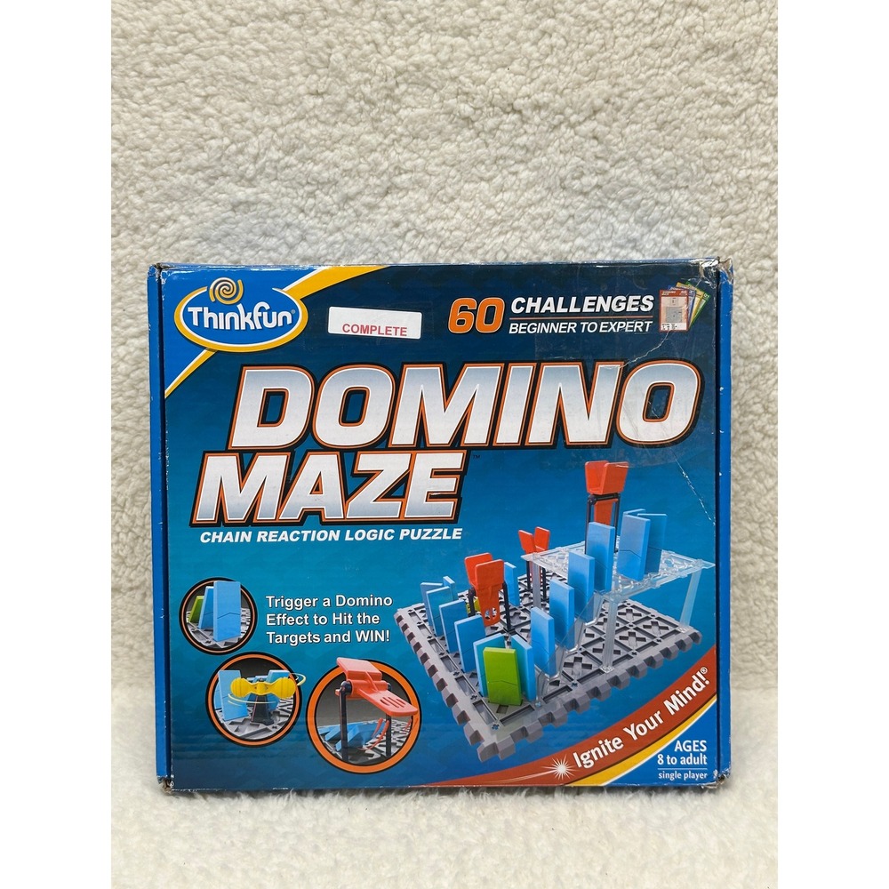 ThinkFun Domino Maze Multicolor Chain Reaction Logic Puzzle 60 Challenges